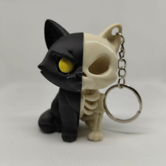 Porta-chaves Gato Meio-Esqueleto